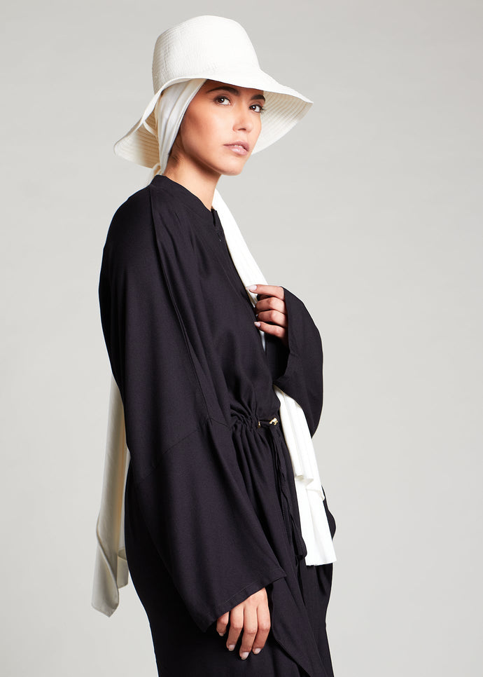 Drawcord Kaftan Black