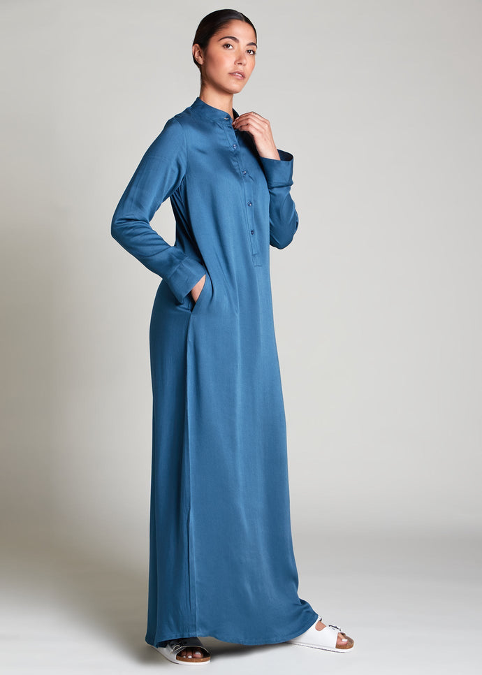 Mandarin Abaya China Blue