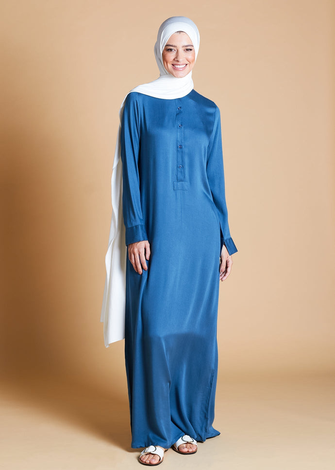 Mandarin Abaya China Blue