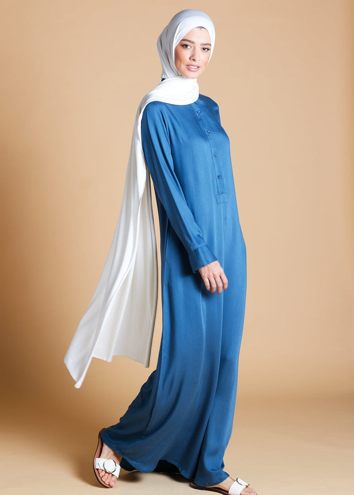 Mandarin Abaya China Blue