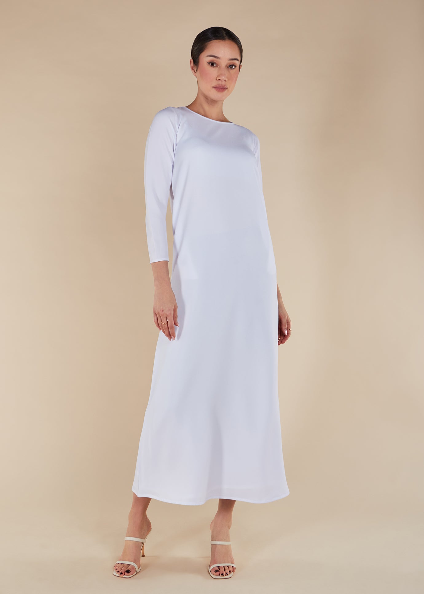 aab modest wear cotton maxi dress product info and reviews Fan Sleeve Maxi White | Modest Maxi Dresses