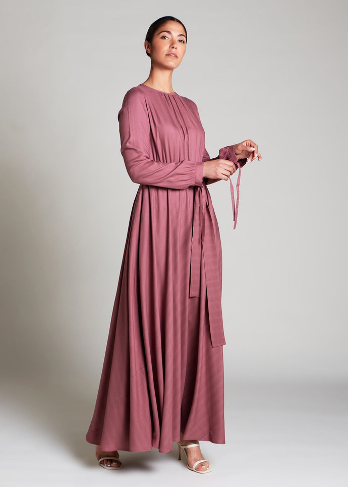 Pleated Abaya Pink | Abayas | Aab Modest Wear
