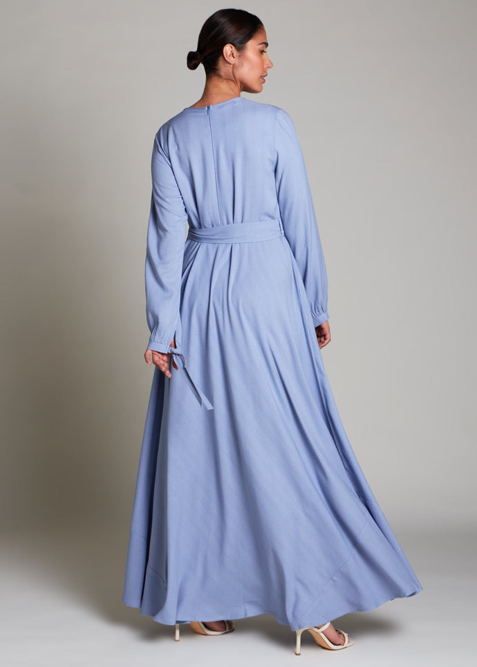 Pleat Abaya Blue | Abayas | Aab Modest Wear