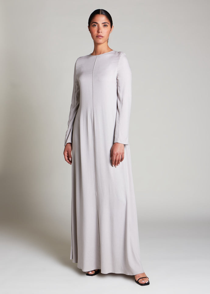 Long Line Abaya Soft Grey | Abayas | Aab Modest Wear