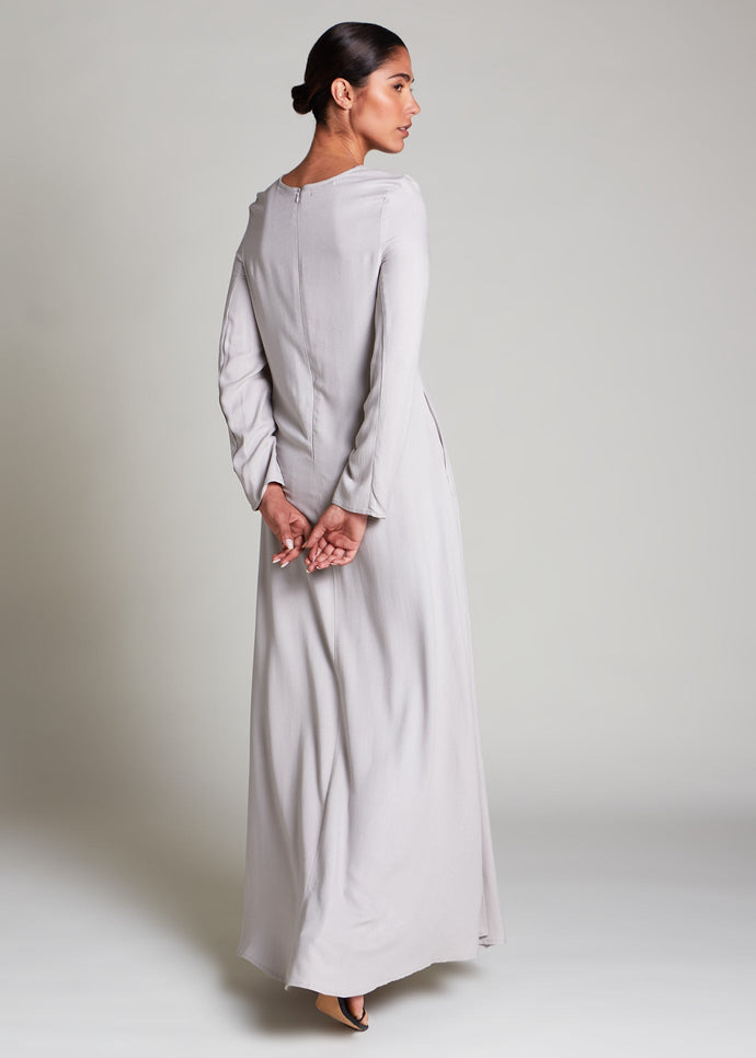Long Line Abaya Soft Grey | Abayas | Aab Modest Wear