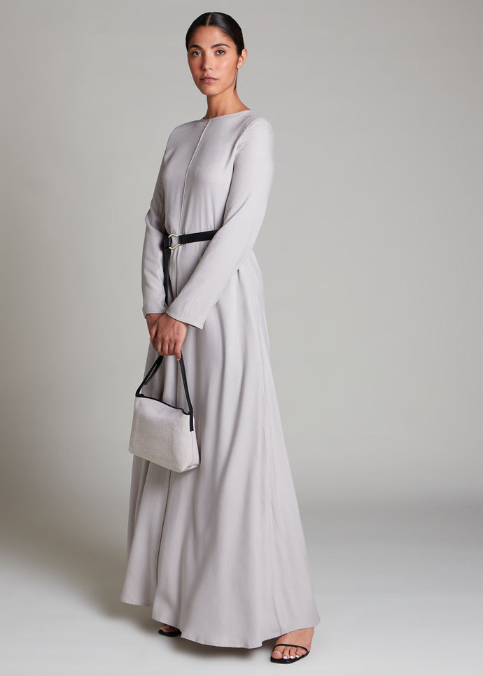 Long Line Abaya Soft Grey | Abayas | Aab Modest Wear