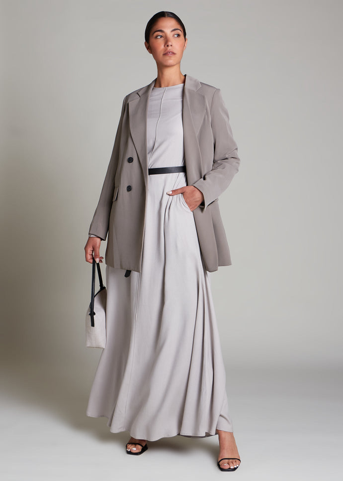 Long Line Abaya Soft Grey | Abayas | Aab Modest Wear