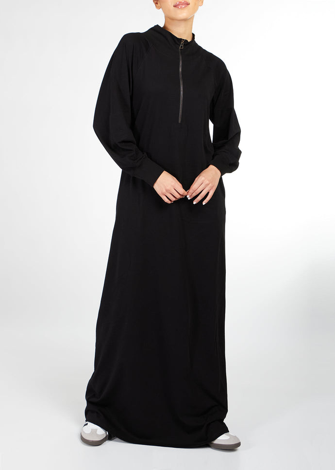 Zip Neck Abaya Black | Modest Abayas | Aab Modest Wear
