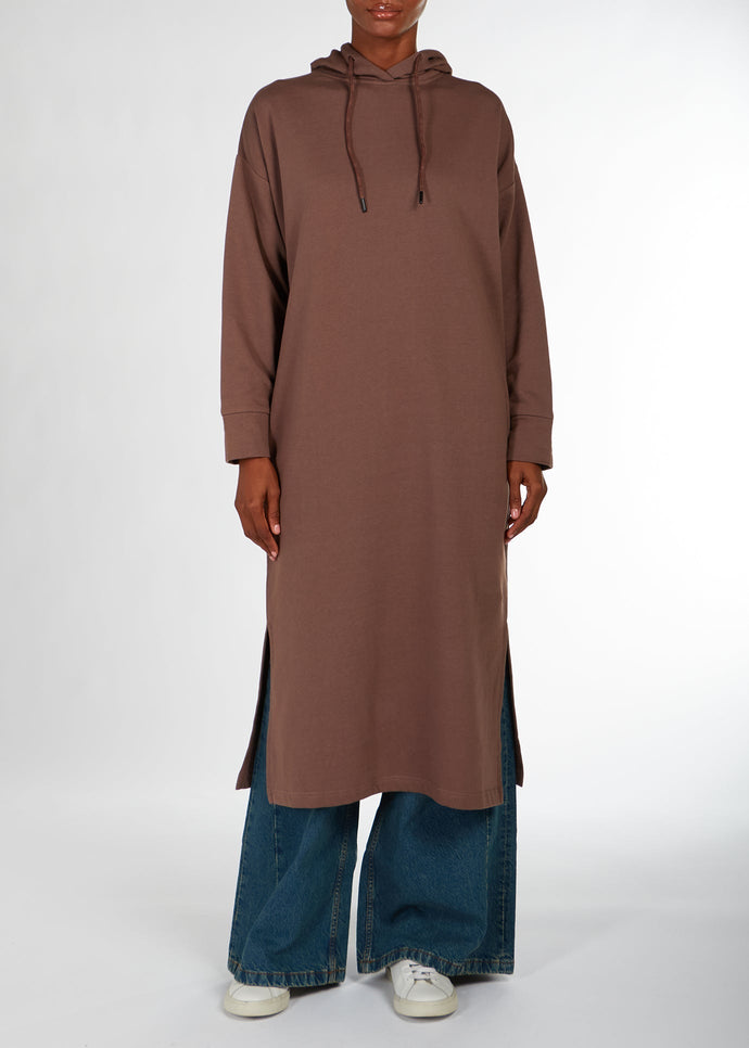 Cozy Fleece Hoody Coffee | Coats & Cover Ups | Aab Modest Wear