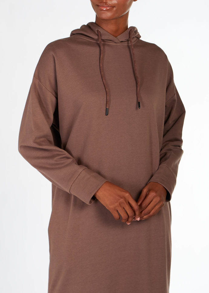 Cozy Fleece Hoody Coffee | Coats & Cover Ups | Aab Modest Wear