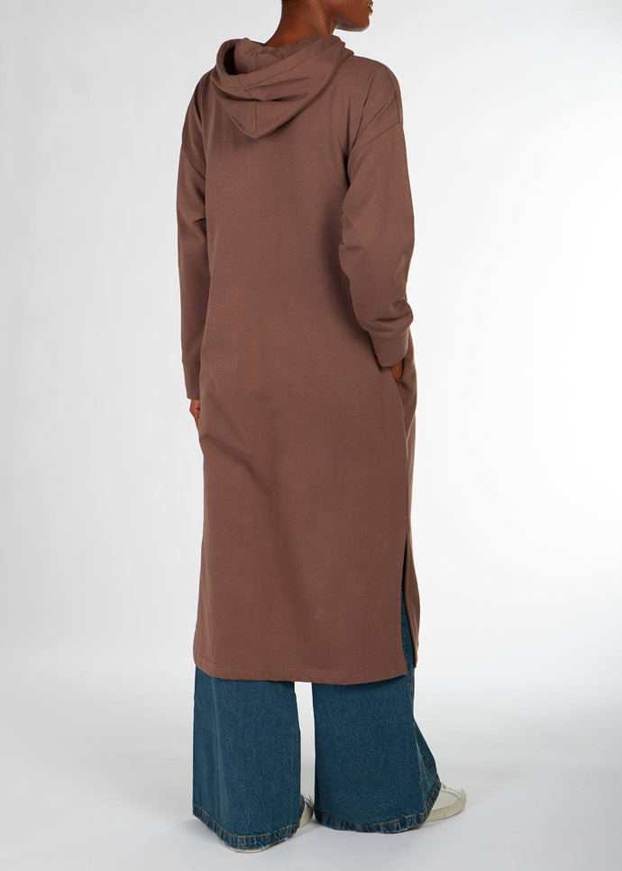Cozy Fleece Hoody Coffee | Coats & Cover Ups | Aab Modest Wear