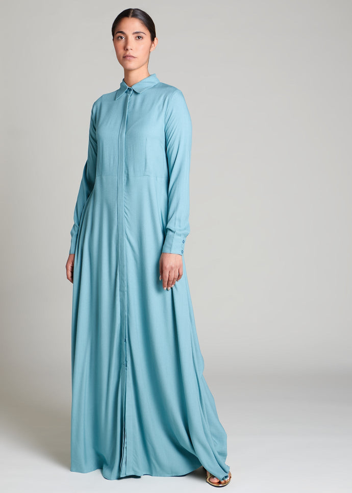 Shirted Maxi Blue | Maxi Dresses | Aab Modest Wear