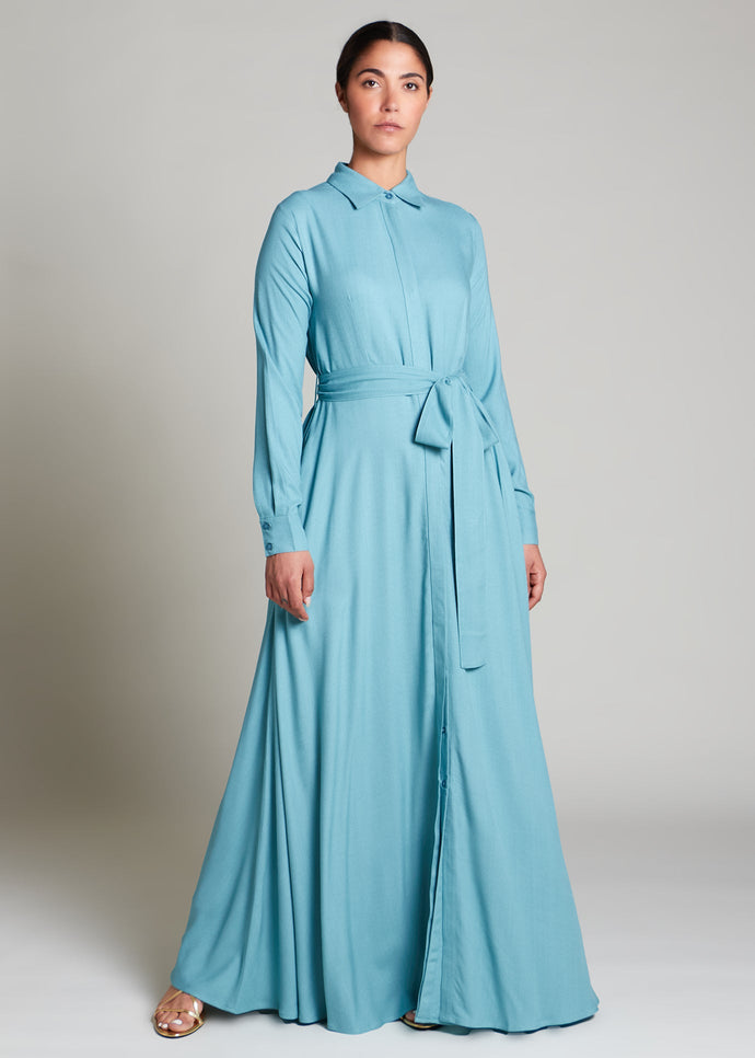 Shirted Maxi Blue | Maxi Dresses | Aab Modest Wear