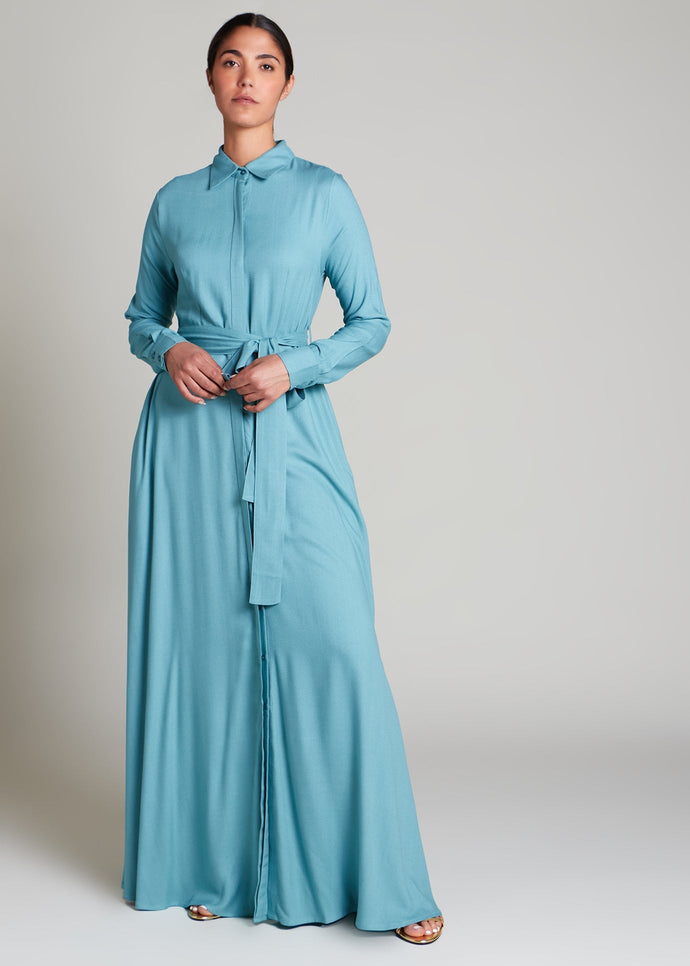 Shirted Maxi Blue | Maxi Dresses | Aab Modest Wear