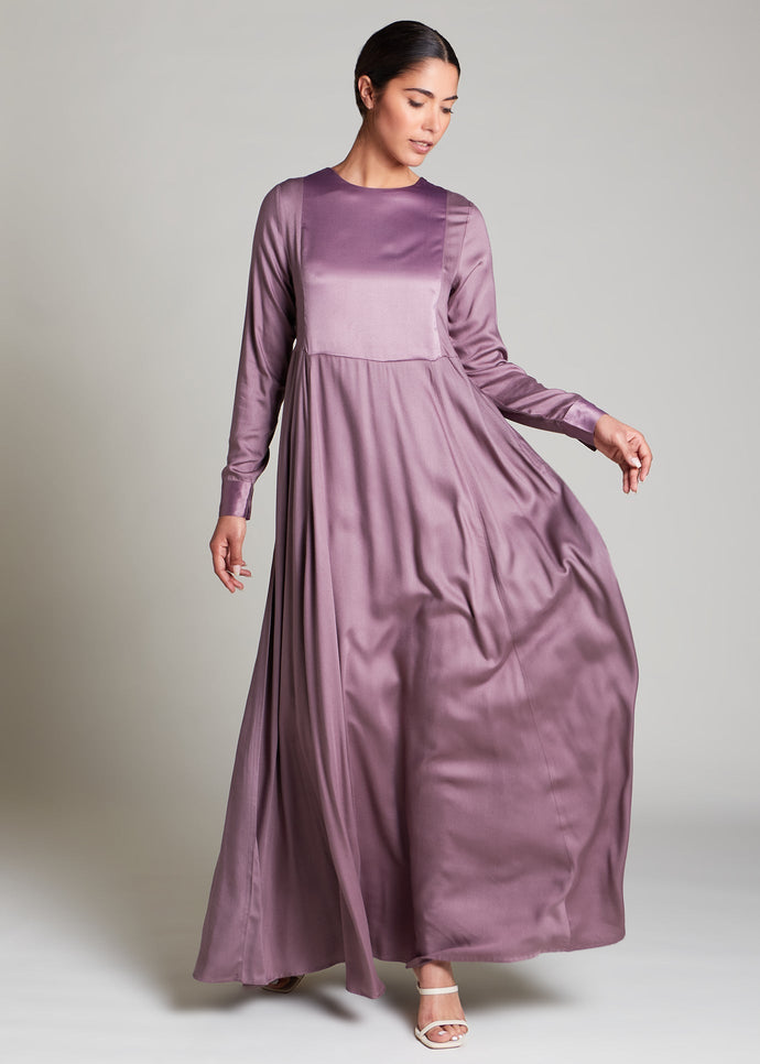 Satin Fusion Abaya Mauve | Abayas | Aab Modest Wear