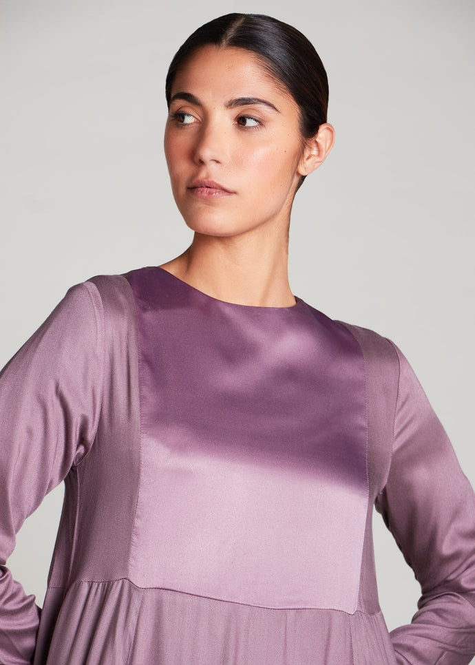 Satin Fusion Abaya Mauve | Abayas | Aab Modest Wear