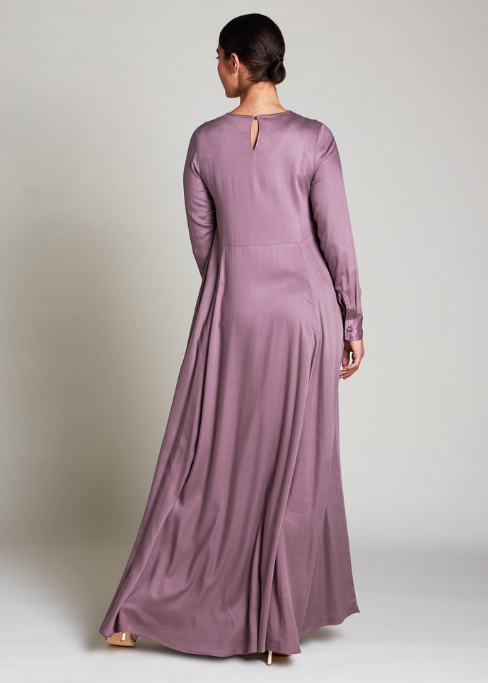 Satin Fusion Abaya Mauve | Abayas | Aab Modest Wear