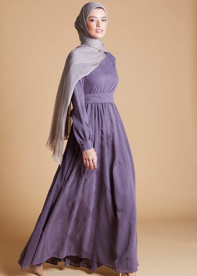 Embossed Print Maxi Mauve | Maxi Dresses | Aab Modest Wear