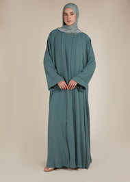 Two Piece Open Abaya With Slip Sage