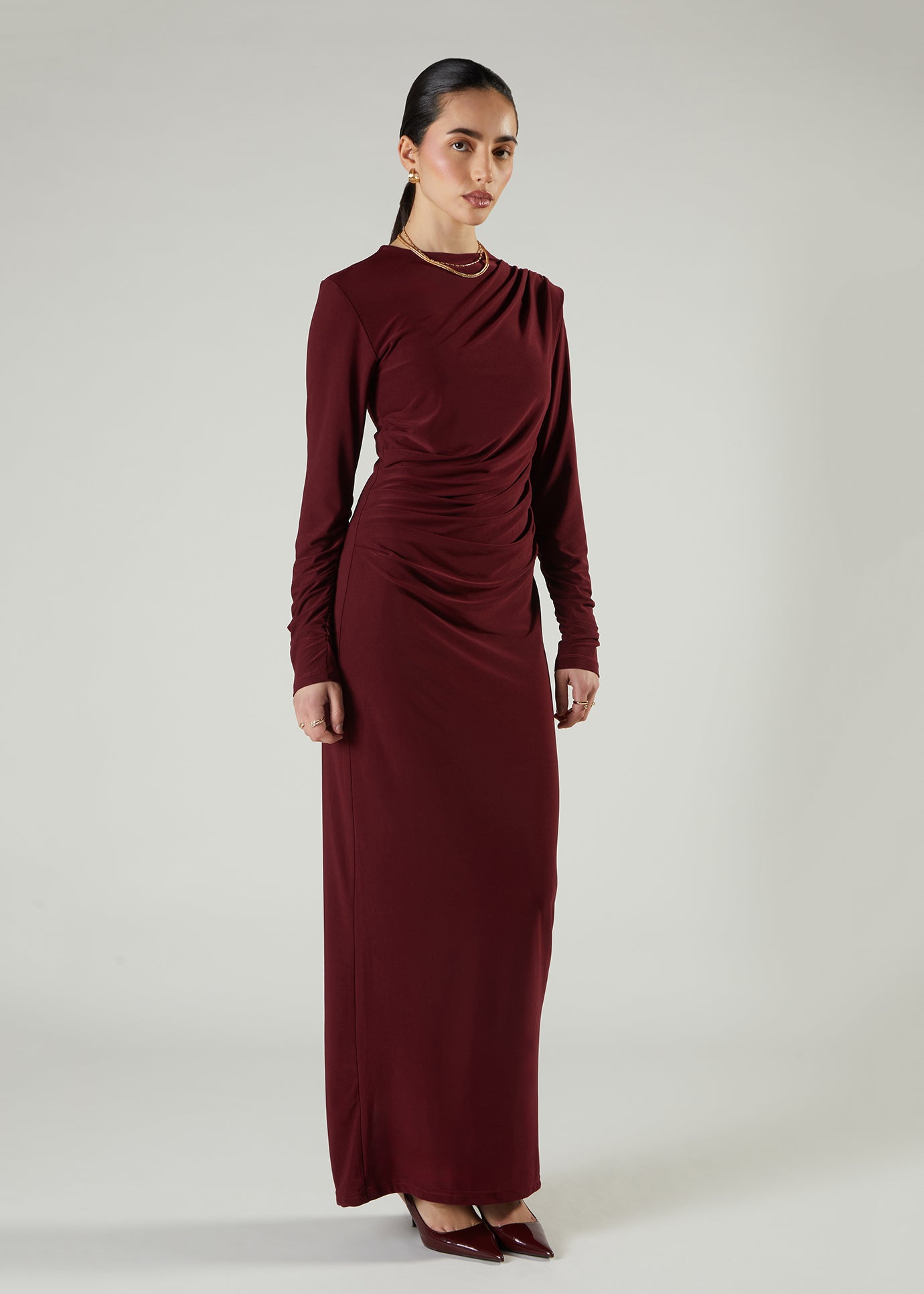 Anya Maxi Burgundy | Modest Maxi Dresses Anya Maxi Burgundy | Modest Maxi Dresses