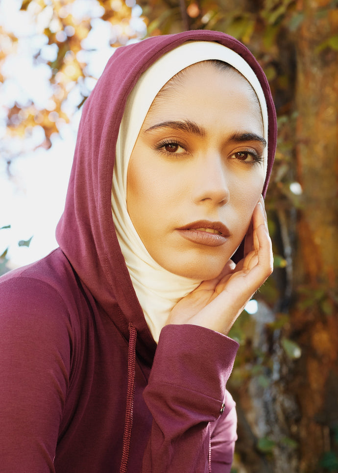 Hoody Abaya Burgundy