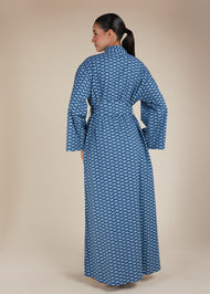 Blue Geo Cotton Maxi