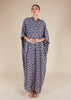 Blue Print Shirted Kaftan