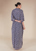 Blue Print Shirted Kaftan