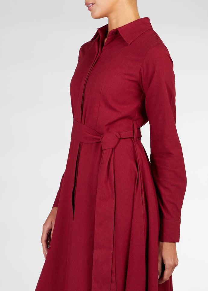 Cotton Shirted Maxi Plum | Shirted Maxi Dress | Aab Modest Wear