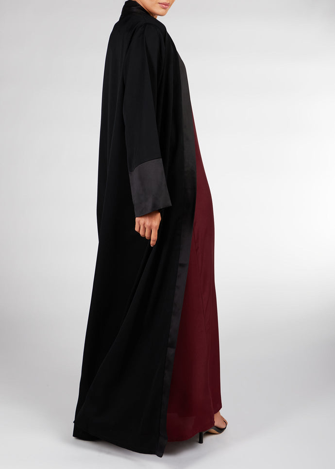Loose Fit Kimono Black Satin