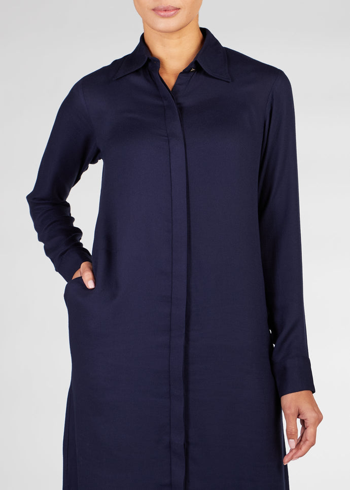 Shirt Dress Navy | Shirt Dresses | Aab Modest Wear