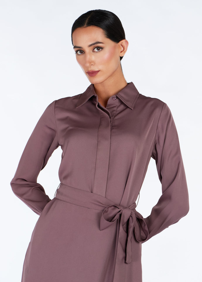 Satin Feel Abaya Tea Pink | Modest Abayas | Aab Modest Wear