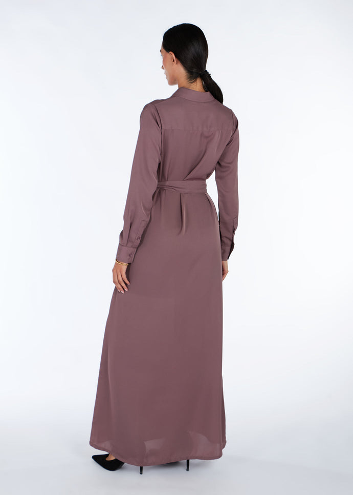 Satin Feel Abaya Tea Pink | Modest Abayas | Aab Modest Wear