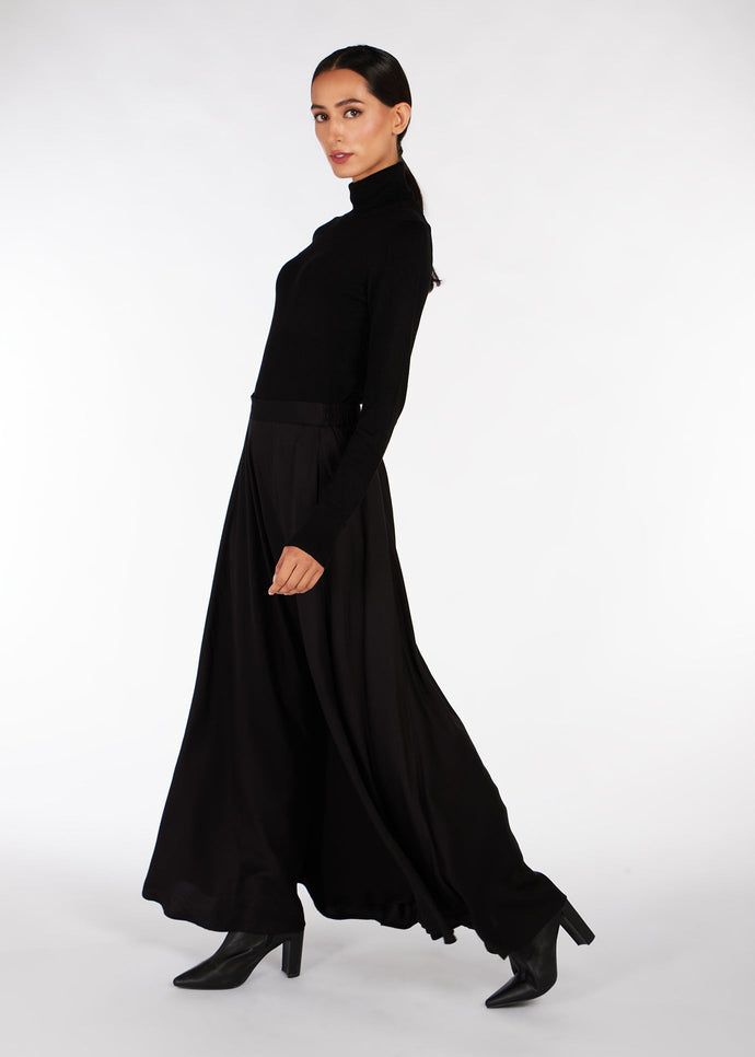 Twill Maxi Skirt Black