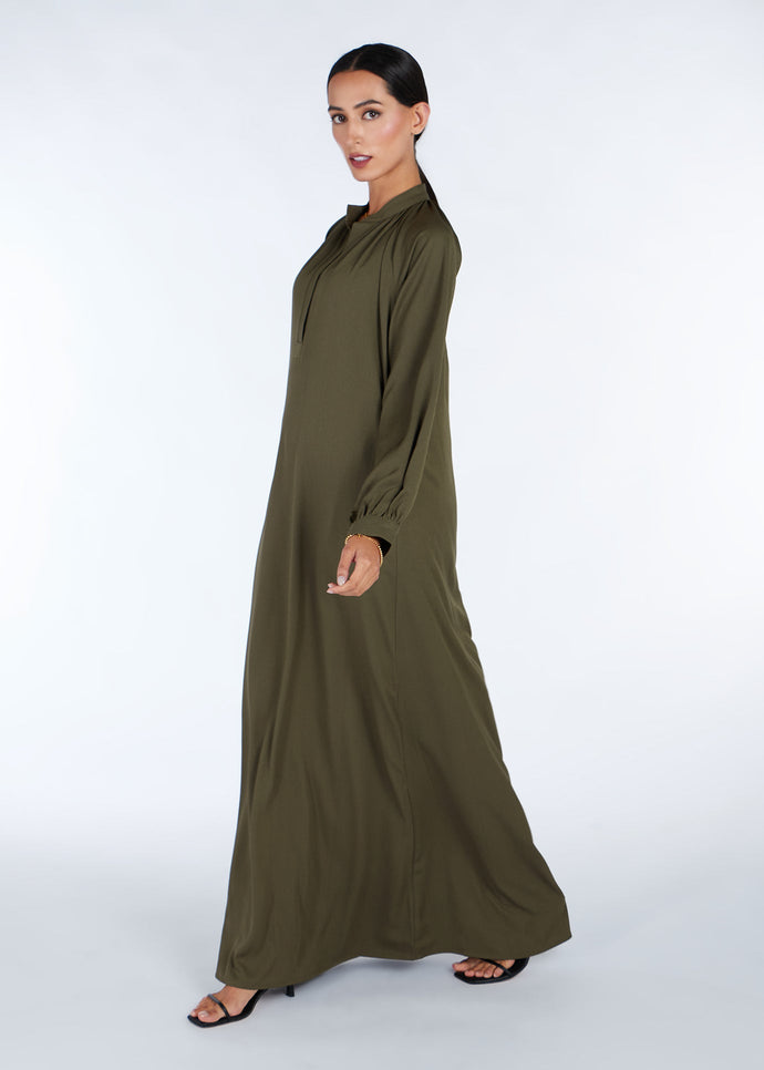Neat Pleats Abaya Green | Modest Abayas | Aab Modest Wear