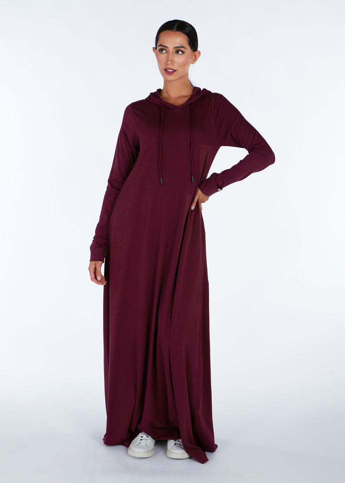 Hoody Abaya Burgundy