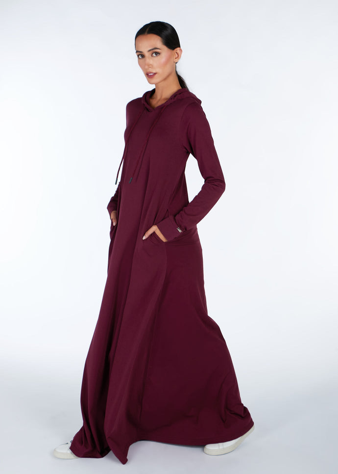 Hoody Abaya Burgundy