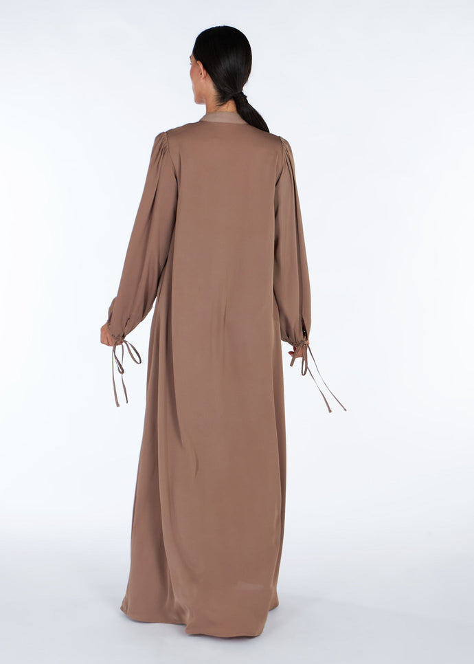 Slim Tie Abaya Beige | Modest Abayas | Aab Modest Wear