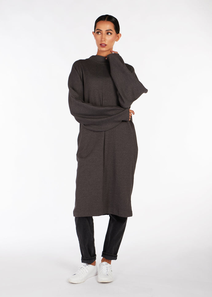 Loose Fit Knit Midi Charcoal