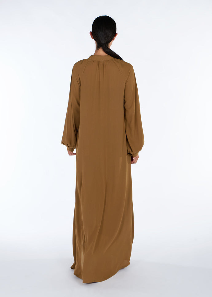 Button Pleat Abaya Camel | Modest Abayas | Aab Modest Wear