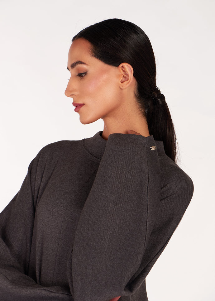 Loose Fit Knit Midi Charcoal