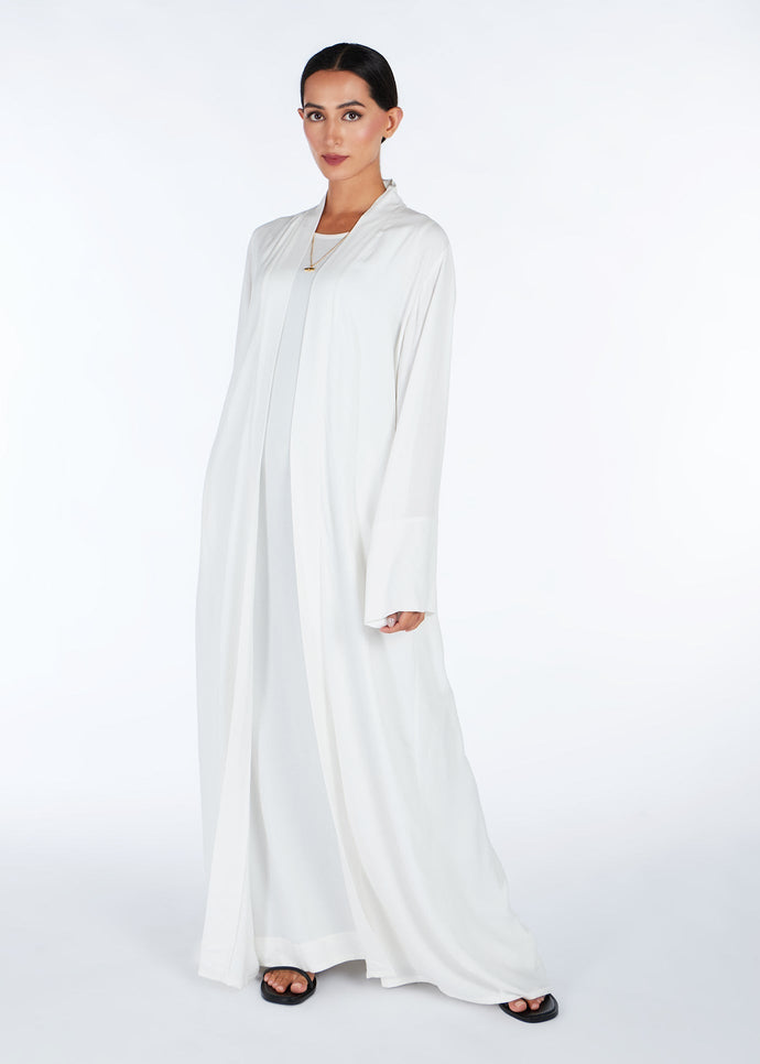 Loose Fit Kimono White Crepe