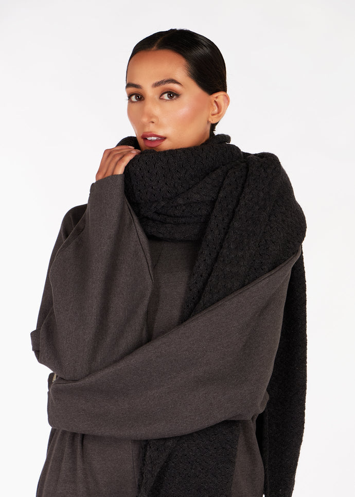 Loose Fit Knit Midi Charcoal