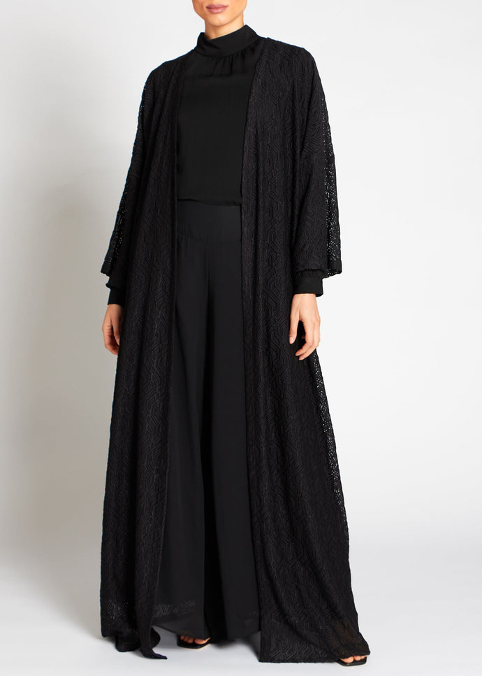 Black Lattice Kimono | Kimonos | Aab Modest Wear