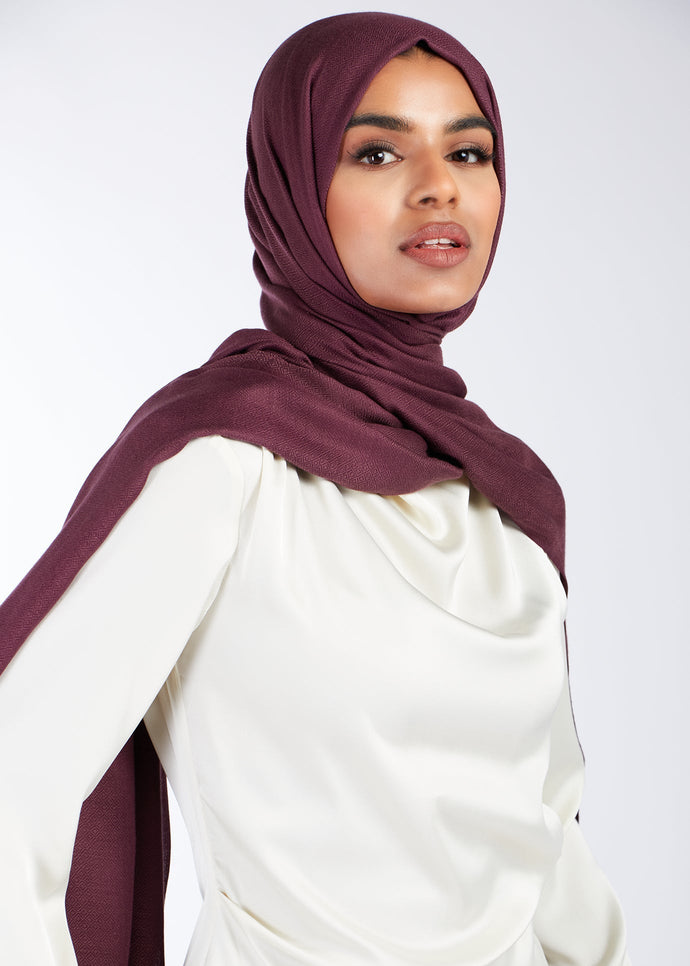 Diamond Weave Hijab Plum