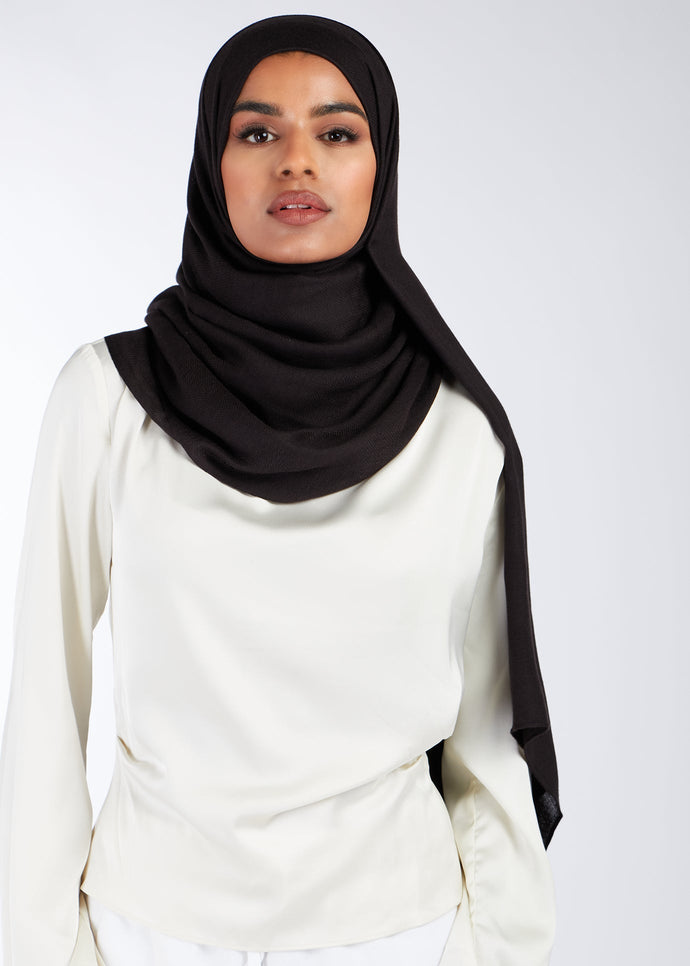 Diamond Weave Hijab Black