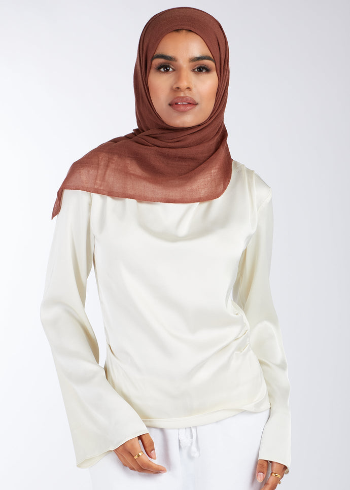 Premium Soft Wool Hijab Mocha