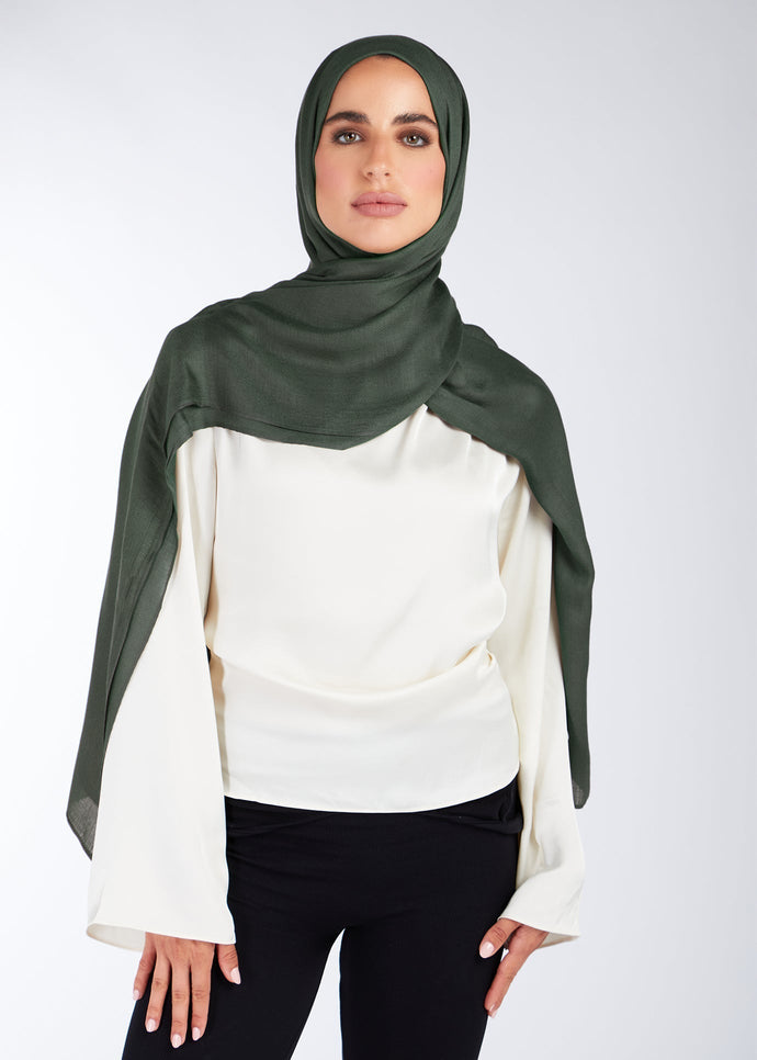 Diamond Weave Hijab Green Ivy