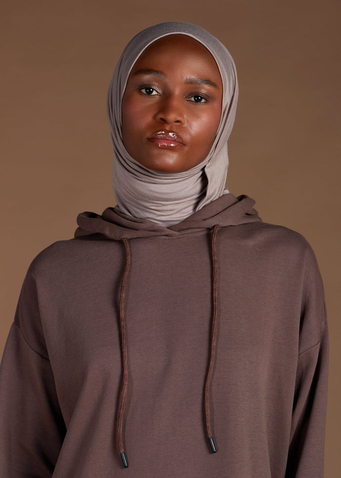 Cozy Fleece Hoody Coffee | Coats & Cover Ups | Aab Modest Wear