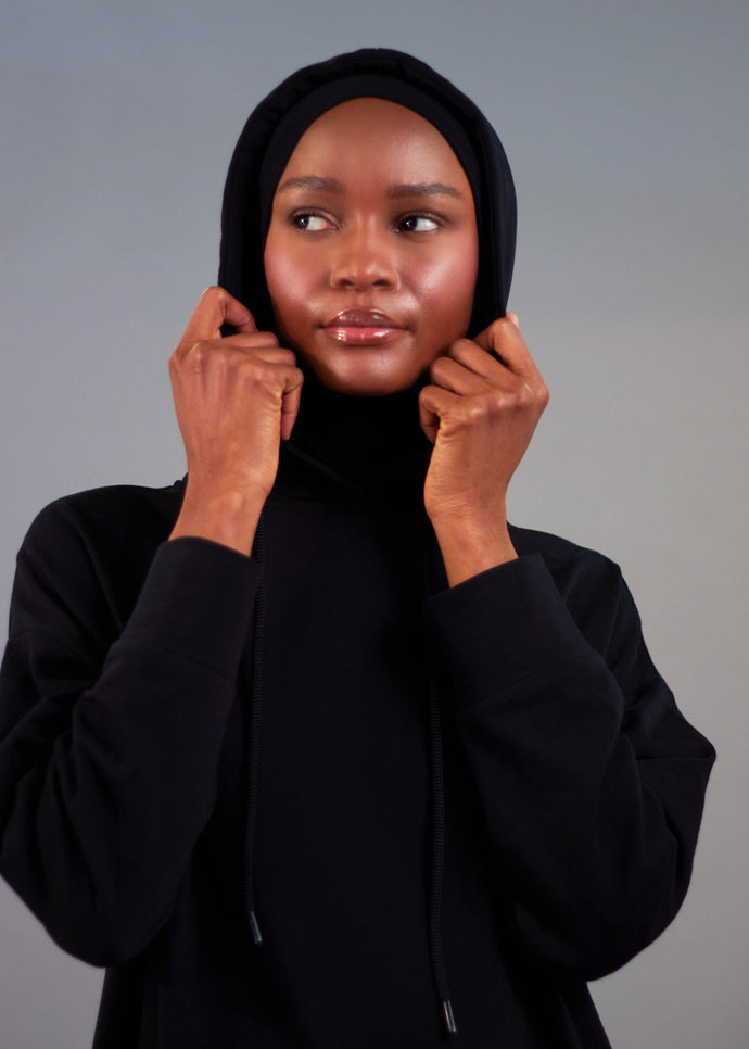 Cozy Fleece Hoody Black | coats & Cover Ups | Aab modest Wear